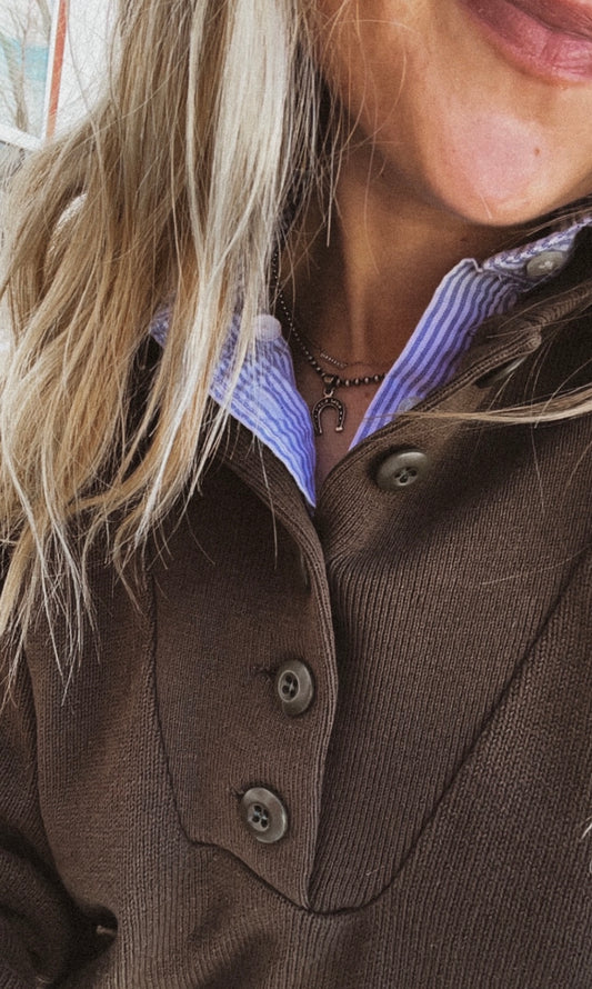 Quarter Button Sweater
