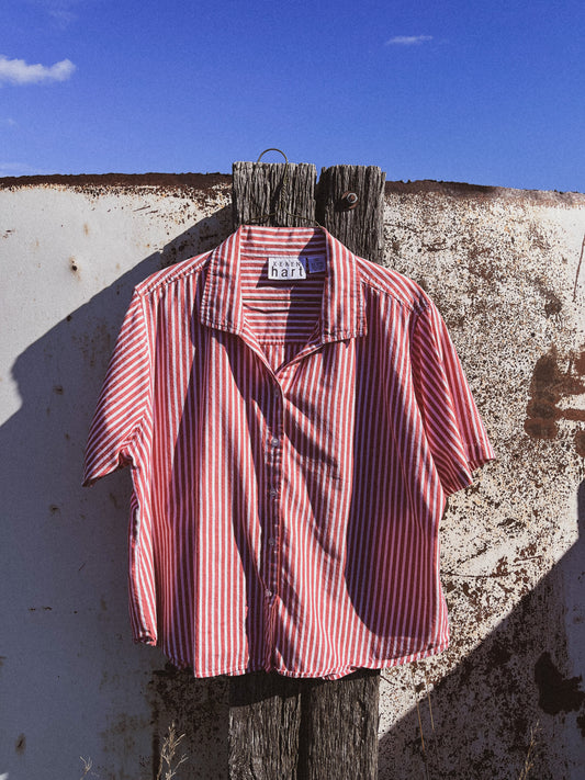 Red Stripe Button Up