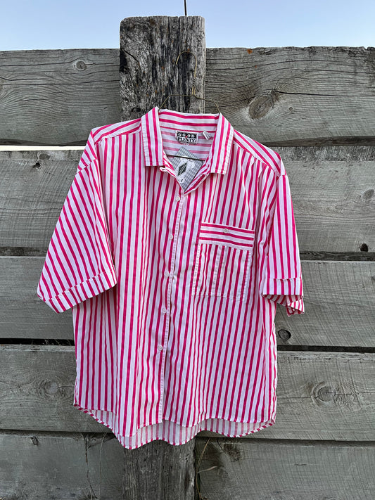 Pink Striped Short Sleeve