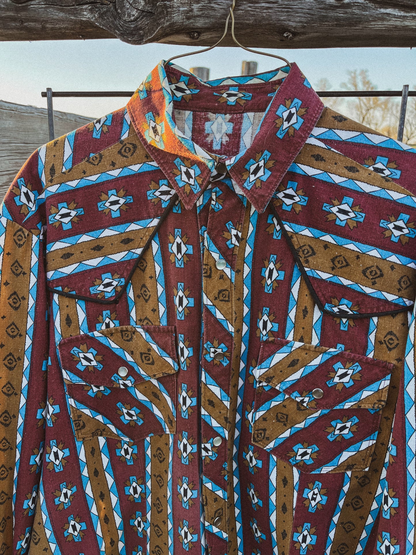 Patterned Pearl Snap