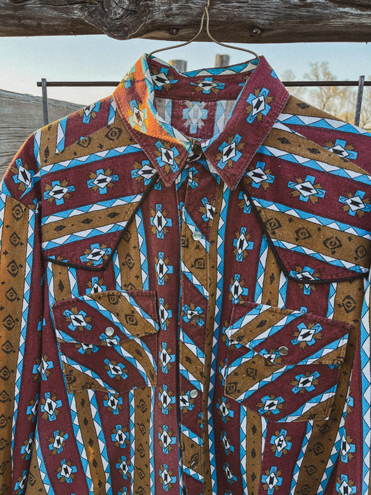 Patterned Pearl Snap