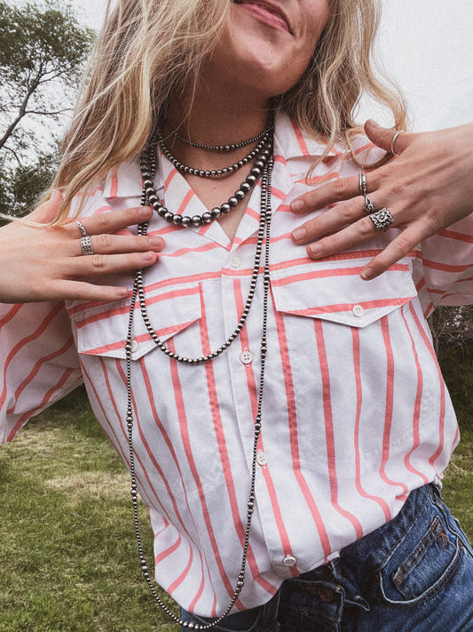 Pink Striped Button Up