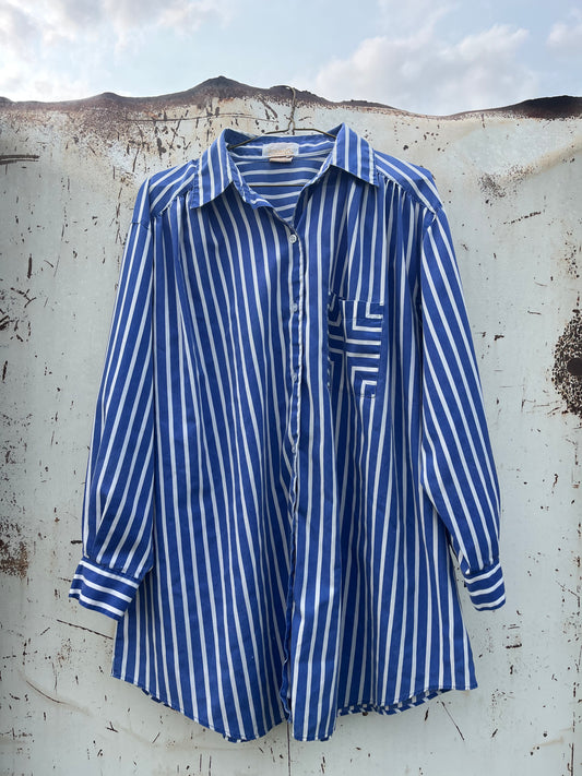 Striped Baggy Button Up