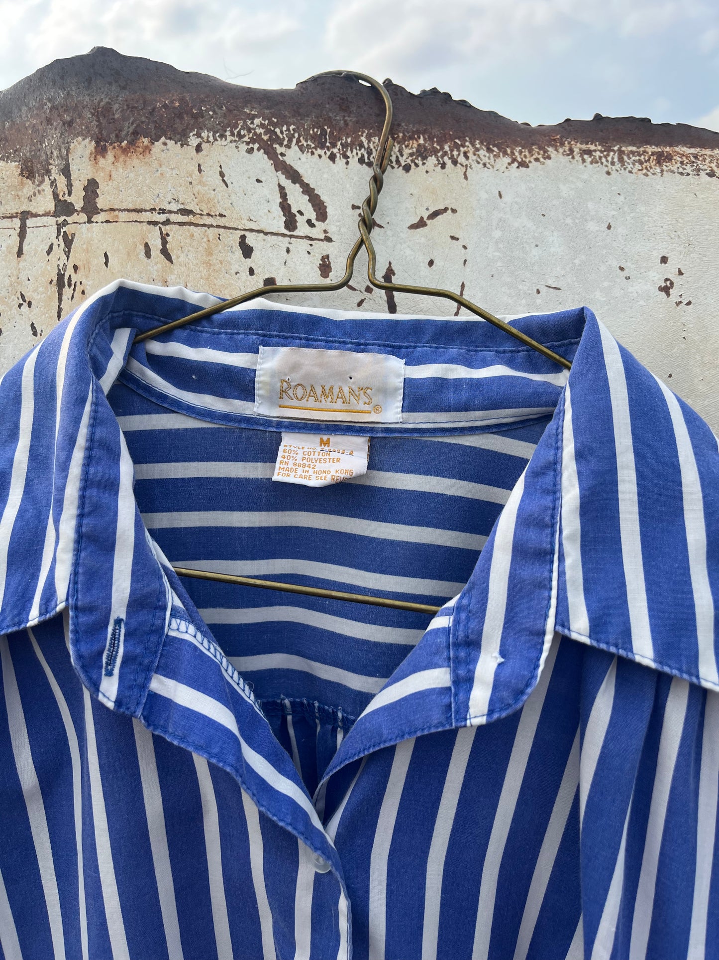 Striped Baggy Button Up