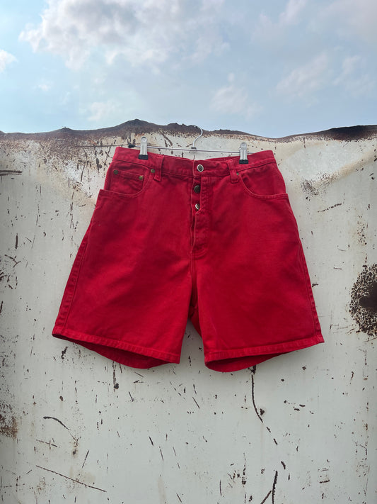Red Jean Shorts