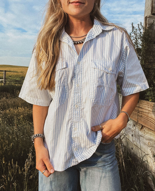 Baby Blue Button Up
