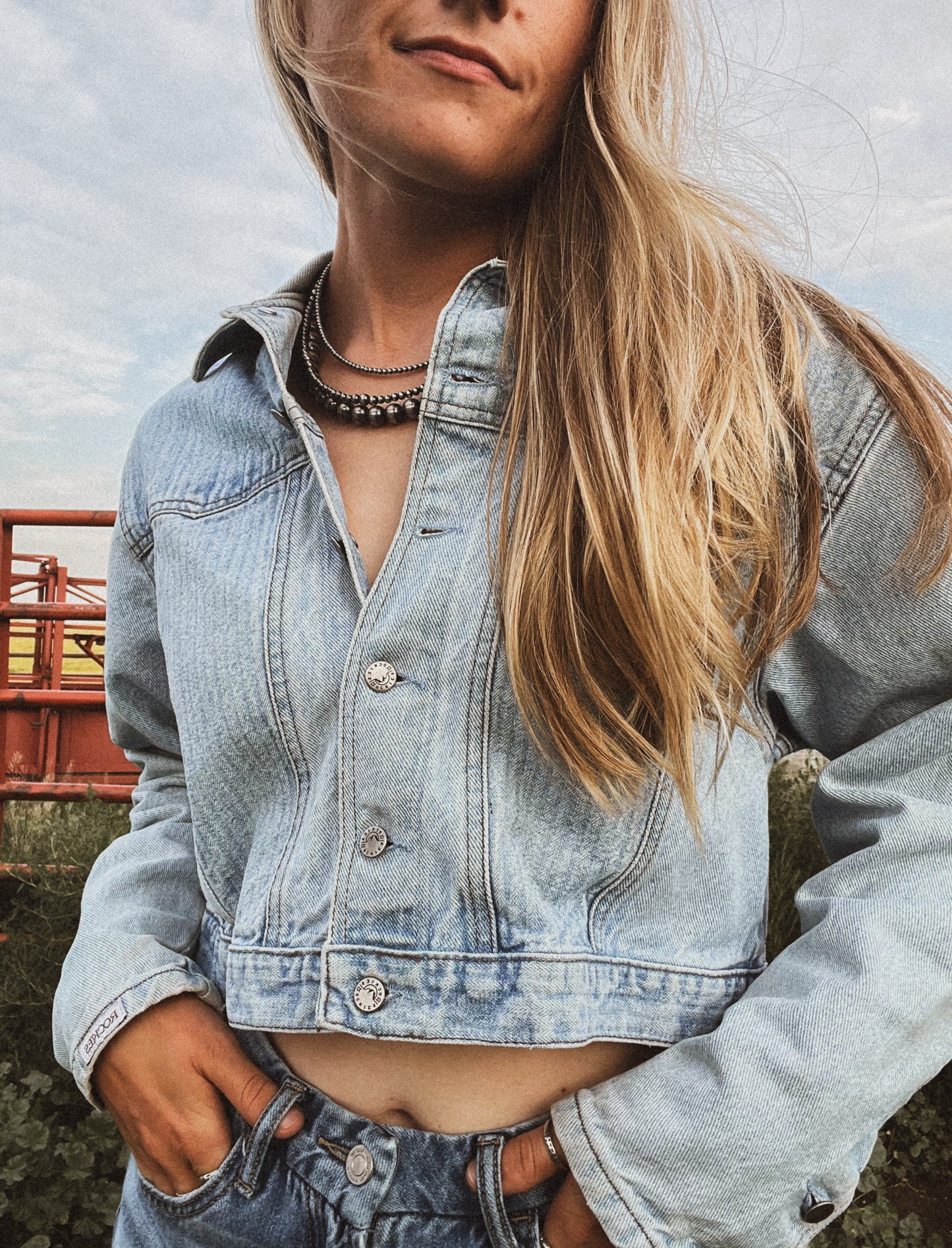 ROCKIES Crop Denim Jacket