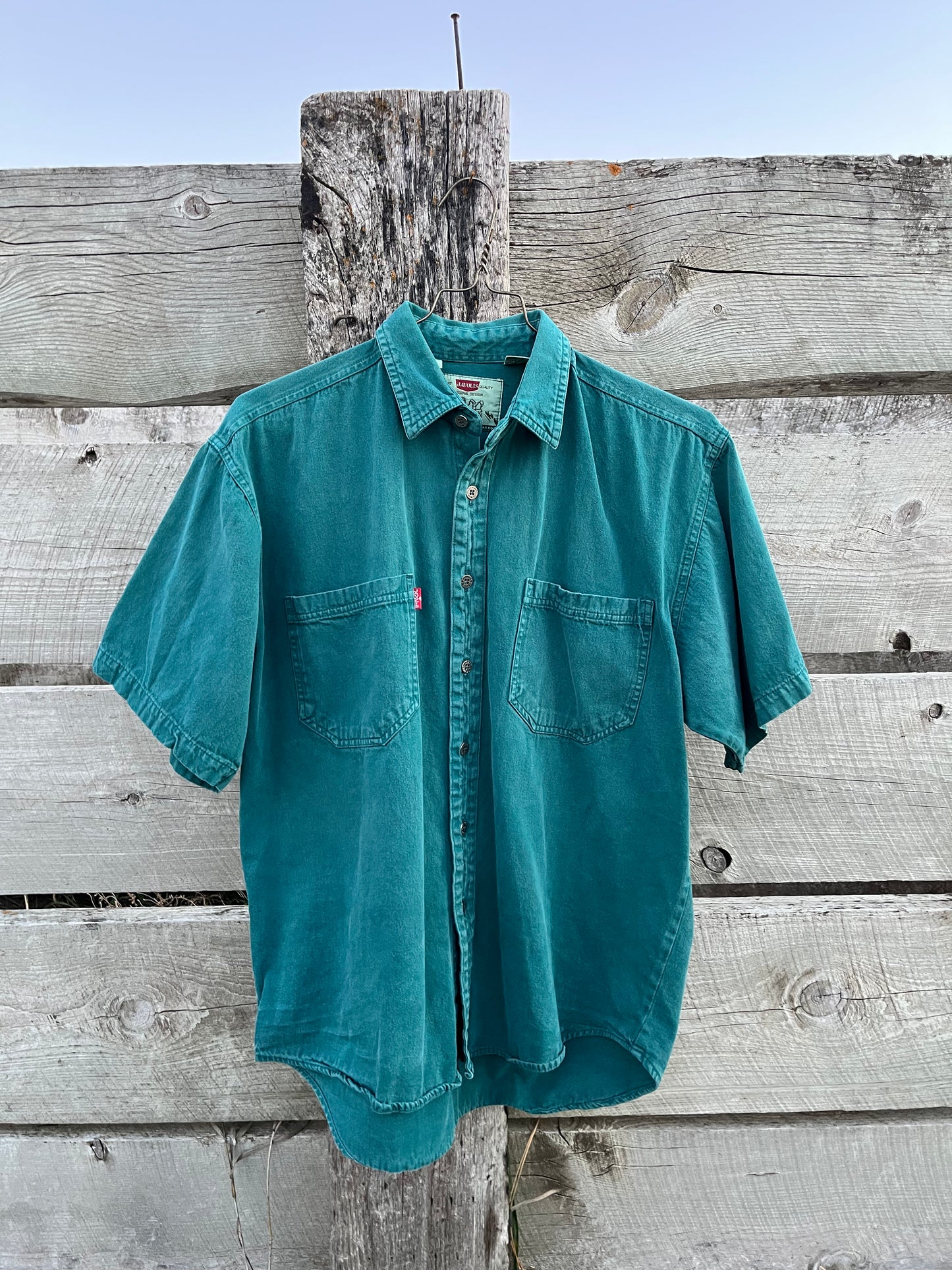 Teal Denim Short Sleeve