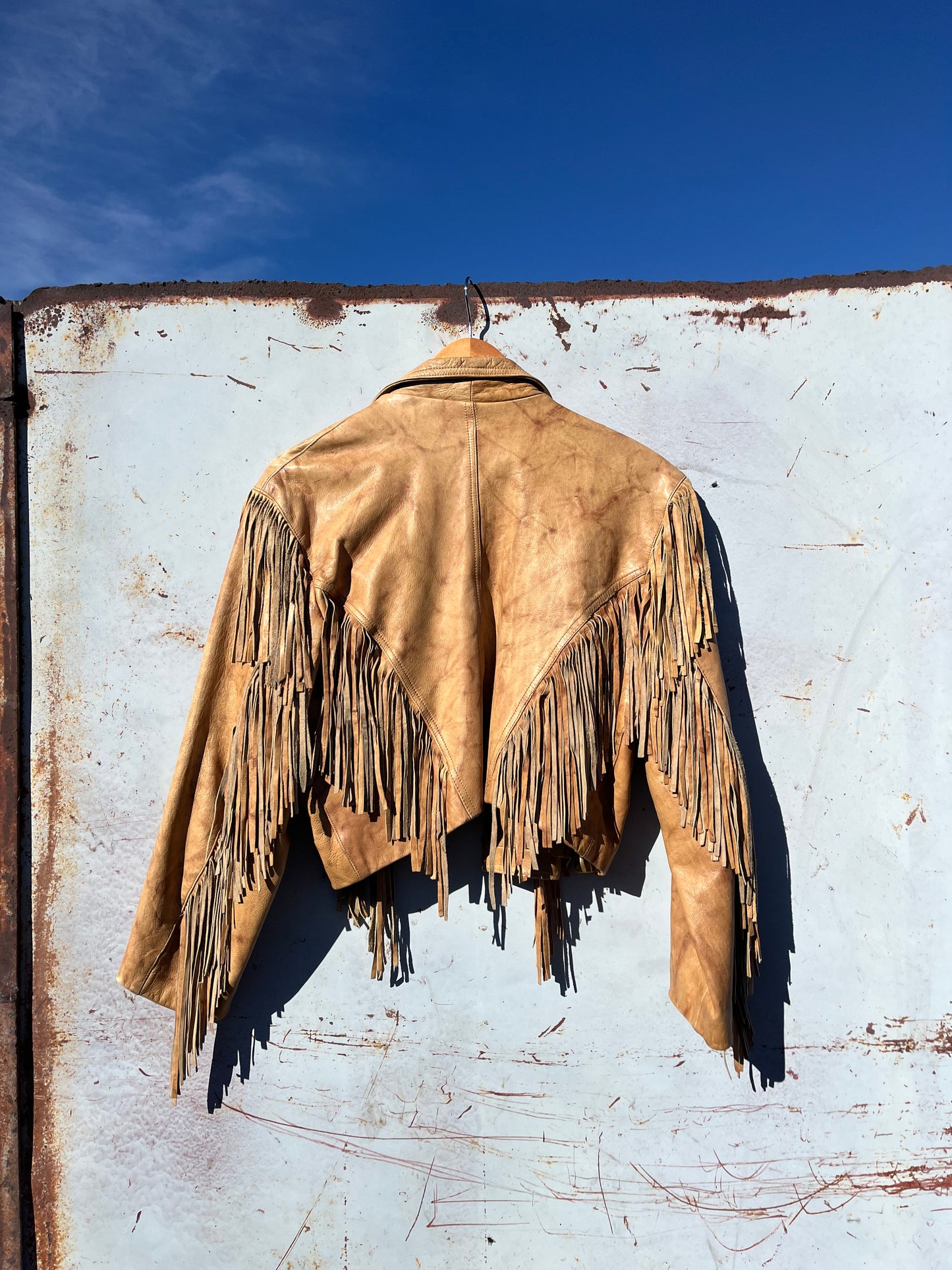 Beaded Fringe Leather Jacket