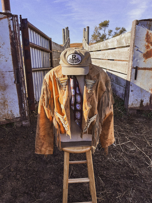 Beaded Fringe Leather Jacket