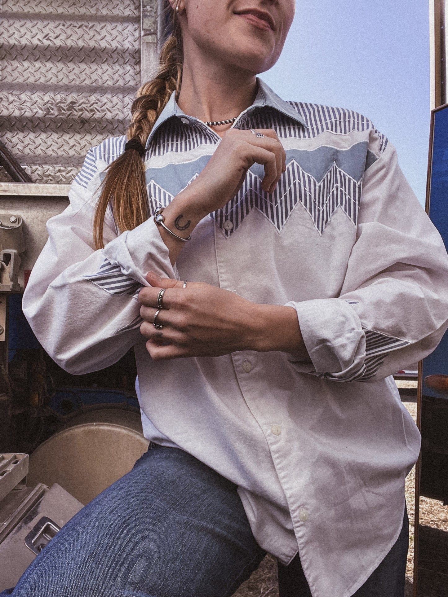 Chevron Button Up