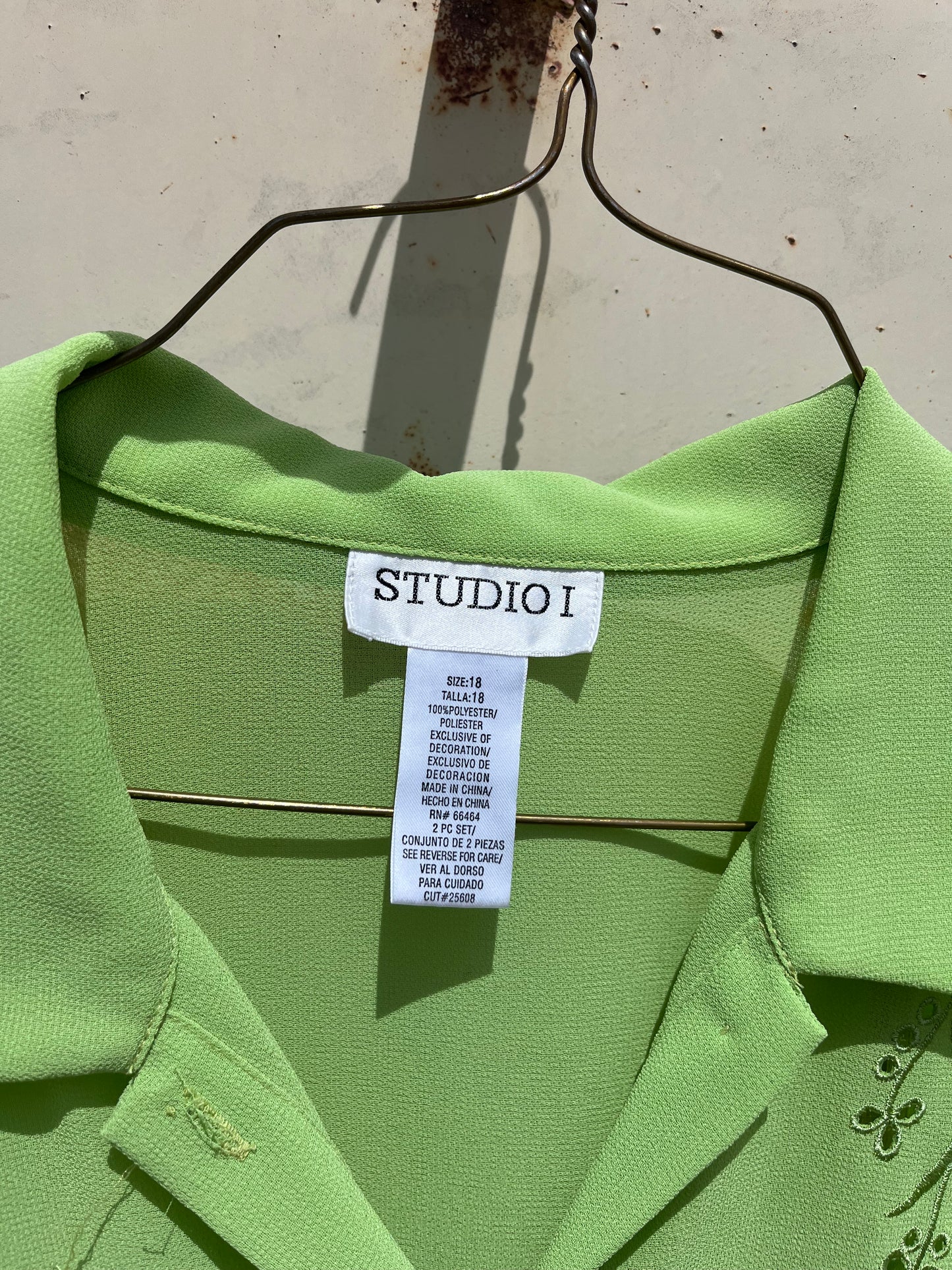 Green Tie Blouse
