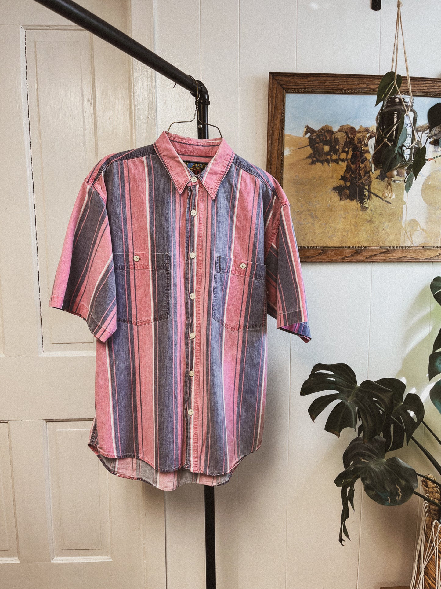 Pink Striped Short Sleeve