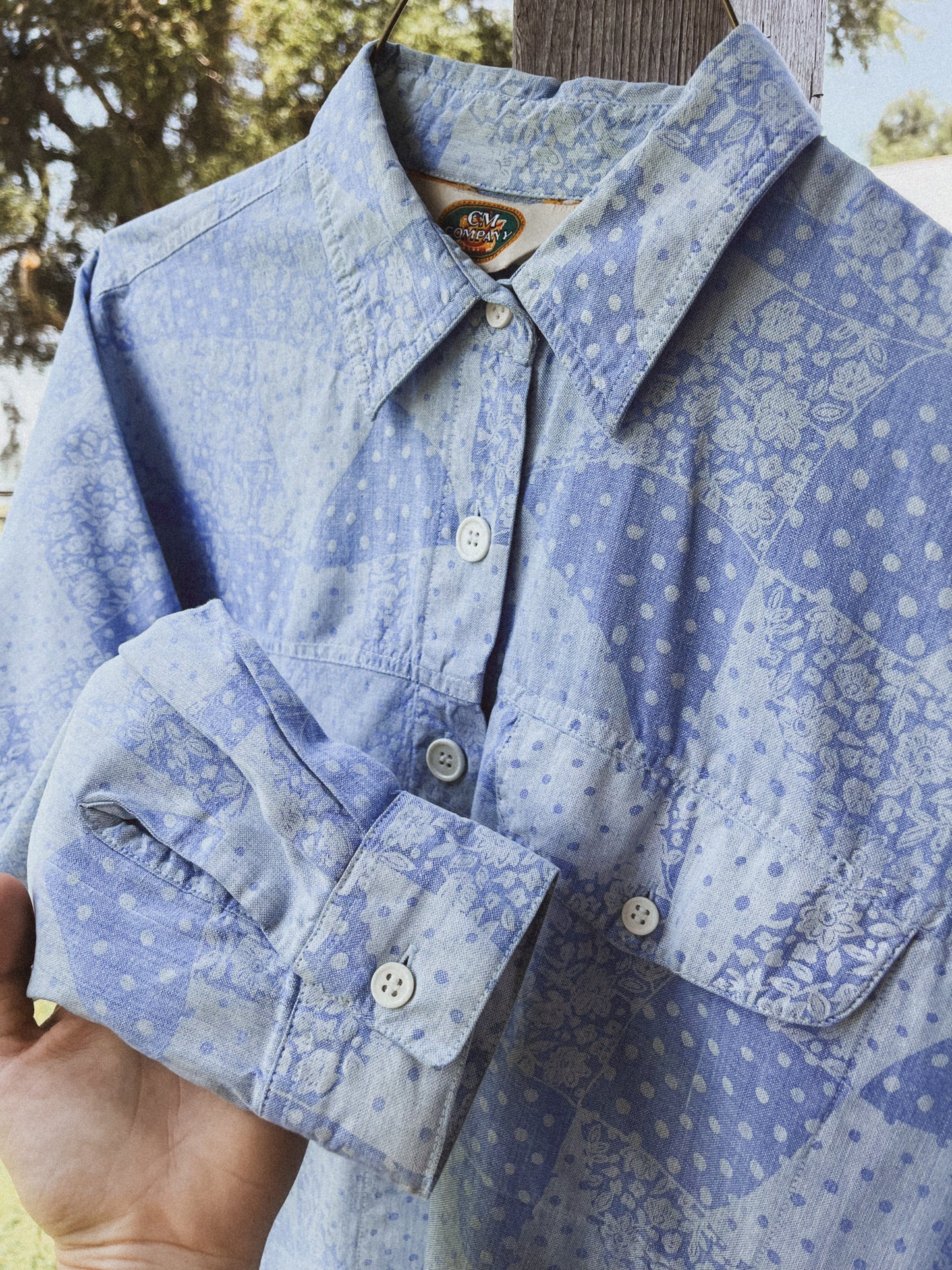 Quilted Print Button Up