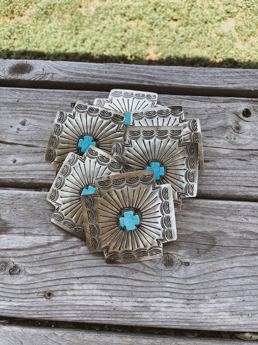 Sterling Silver Belt Conchos